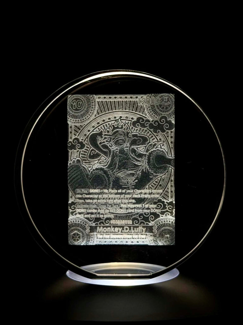 Monkey D. Luffy Card Crystal Engraving – One Piece Anime Display