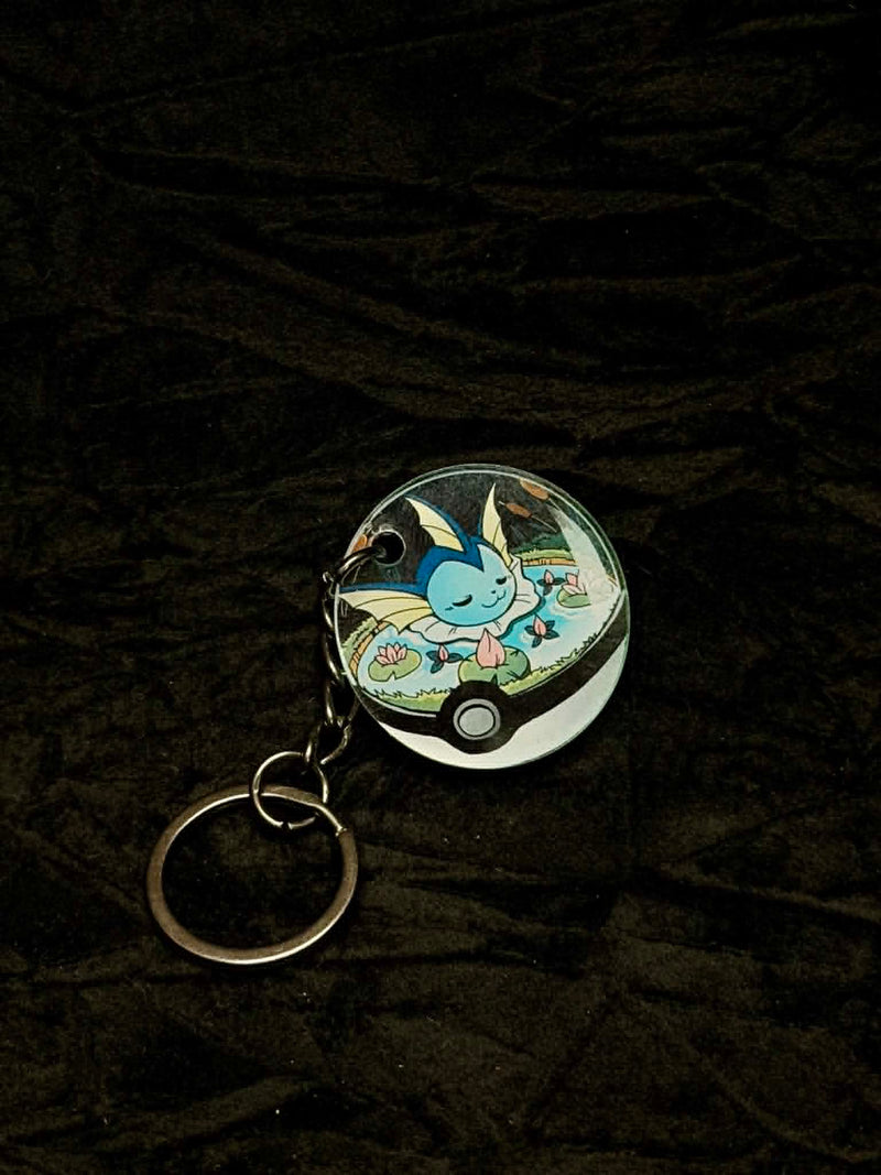 Vaporeon Pokeball Acrylic Keychain