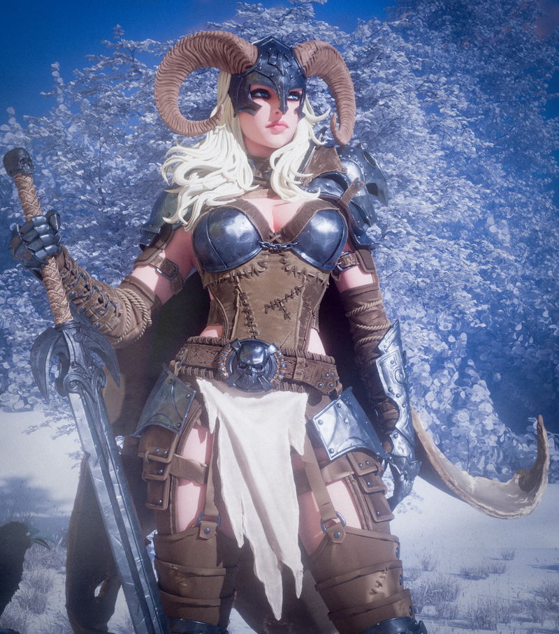 Warrior of the North Resin Statue - view 1