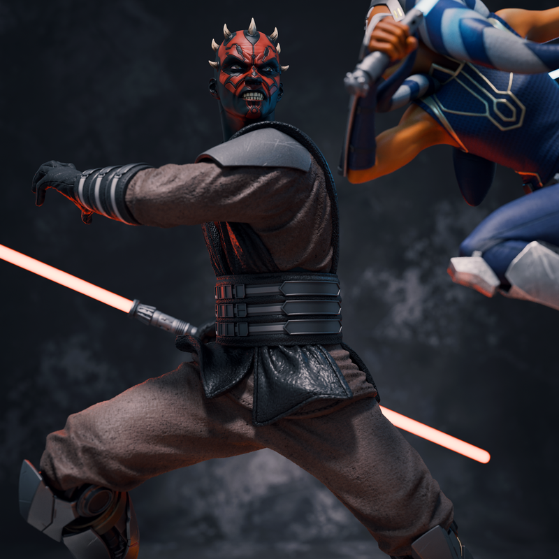 Ahsoka Tano vs Darth Maul Resin Diorama - view 3