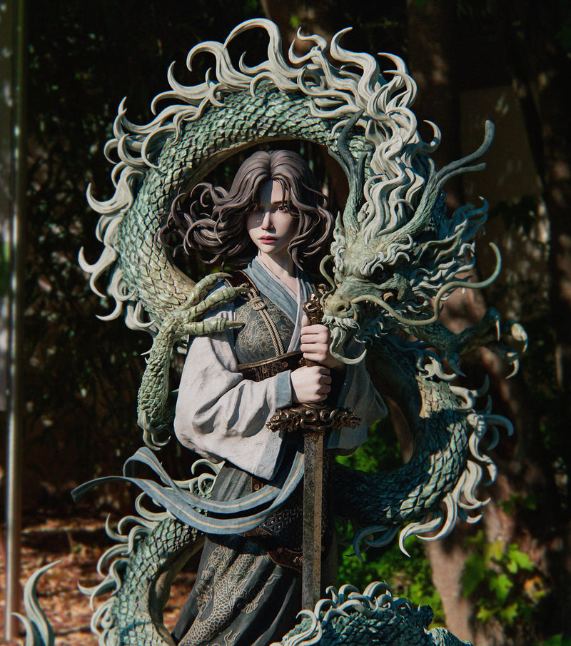 Mulan Resin Statue - view 2