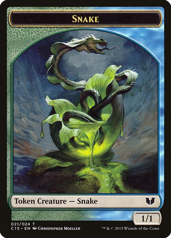 Snake 021 Saproling Double Sided Token (21 // 16) [C15]