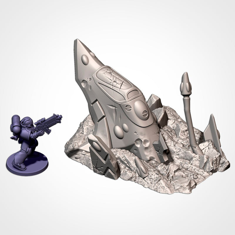 Xenos Crashed Ships 3D printed terrain view 10