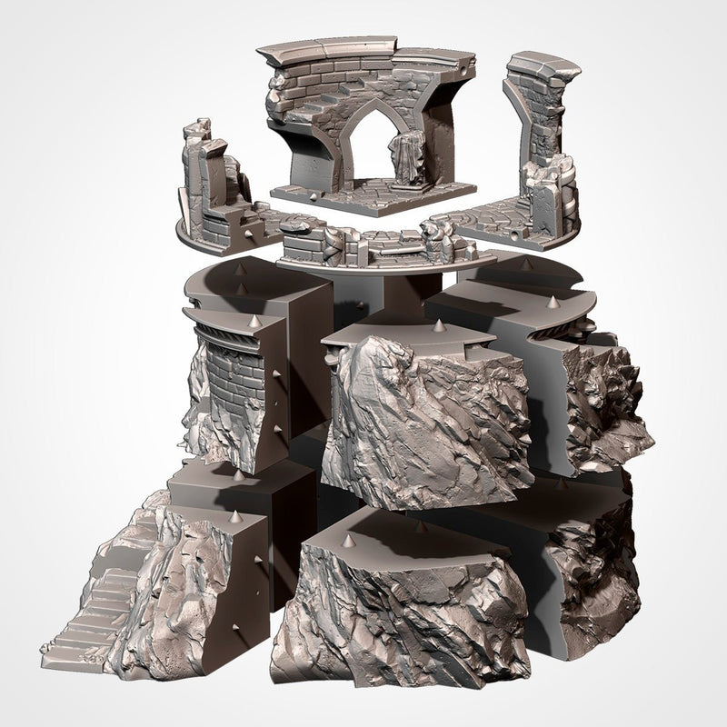 Ruins On The Mountain 3D printed terrain view 10