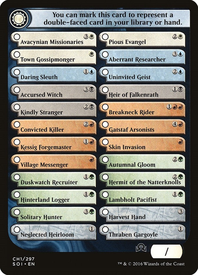 Checklist Card CH1 Shadows over Innistrad (CH1) [SOI]