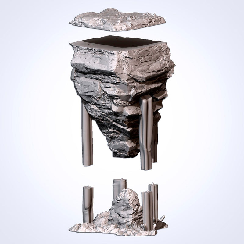 Floating Rocks 3D printed terrain view 11