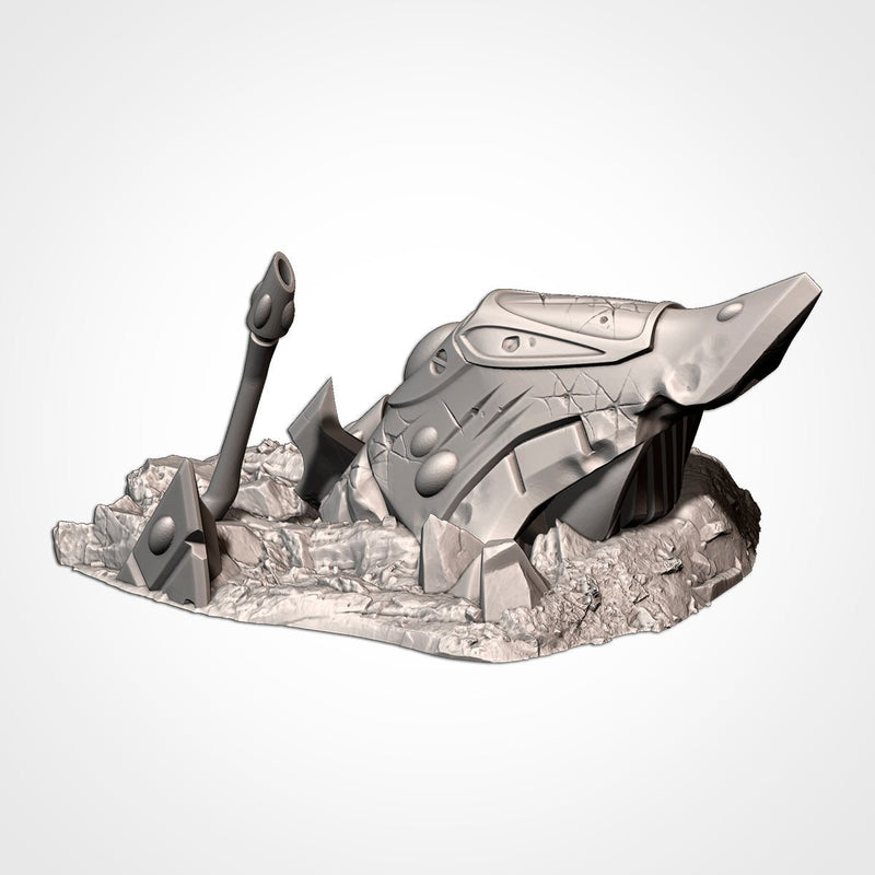 Xenos Crashed Ships 3D printed terrain view 11