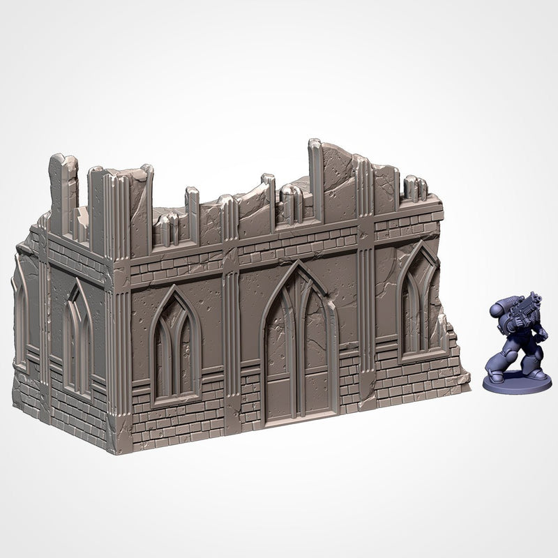 City Classic Ruins GW 10th 3D printed terrain view 11