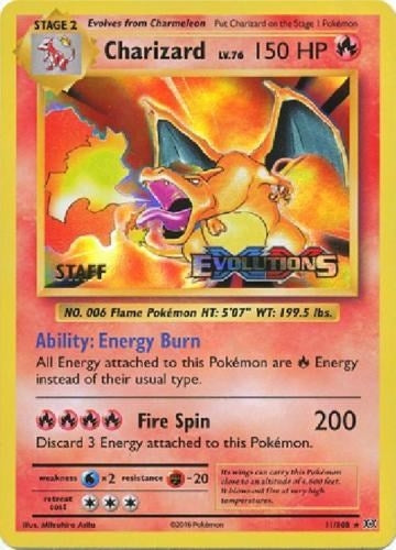 Charizard 11 108 Prerelease Staff (11/108) [PR]