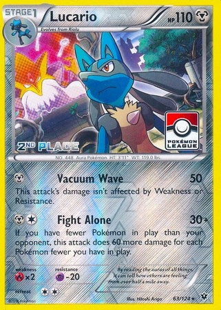 Lucario 63 124 Pokemon League 2nd Place (063/124) [PR]