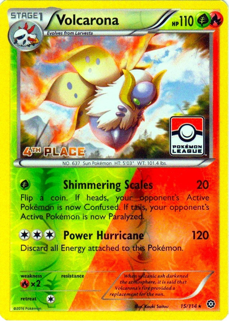 Volcarona 15 114 Pokemon League 4th Place (015/114) [PR]