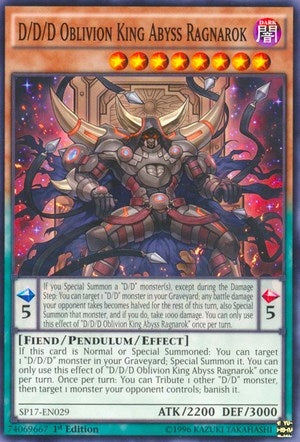 D D D Oblivion King Abyss Ragnarok Starfoil (SP17-EN029) [SP17]