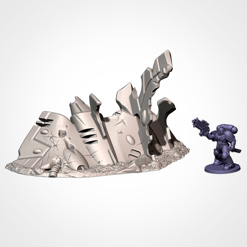 Xenos Crashed Ships 3D printed terrain view 12