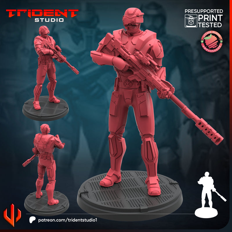 SHIELD SNIPER AGENT - Marvel MCP-Compatible 40mm Resin Miniature