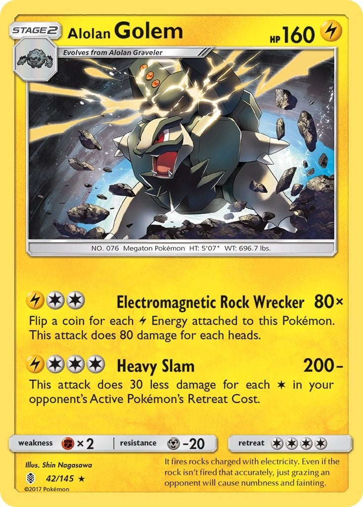 Alolan Golem (42/145) [SM02]
