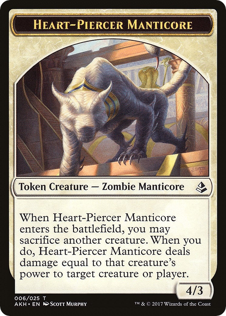 Heart Piercer Manticore Warrior Double Sided Token (6 // 17) [AKH]