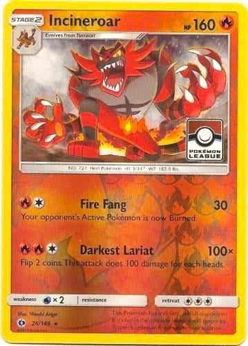 Incineroar 26 149 Pokemon League (026/149) [PR]