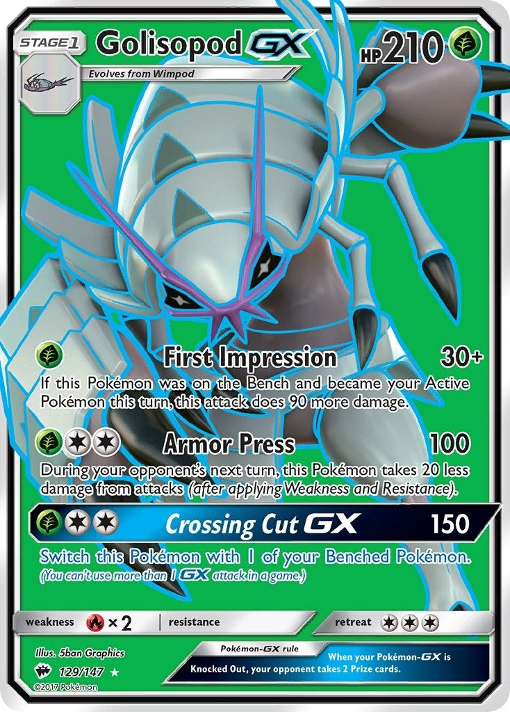 Golisopod GX (Full Art) (129/147) (SM - Burning Shadows)