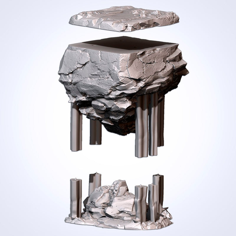 Floating Rocks 3D printed terrain view 13