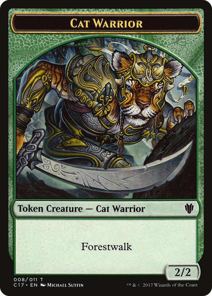 Cat Warrior Rat Double Sided Token (8 // 3) [C17]
