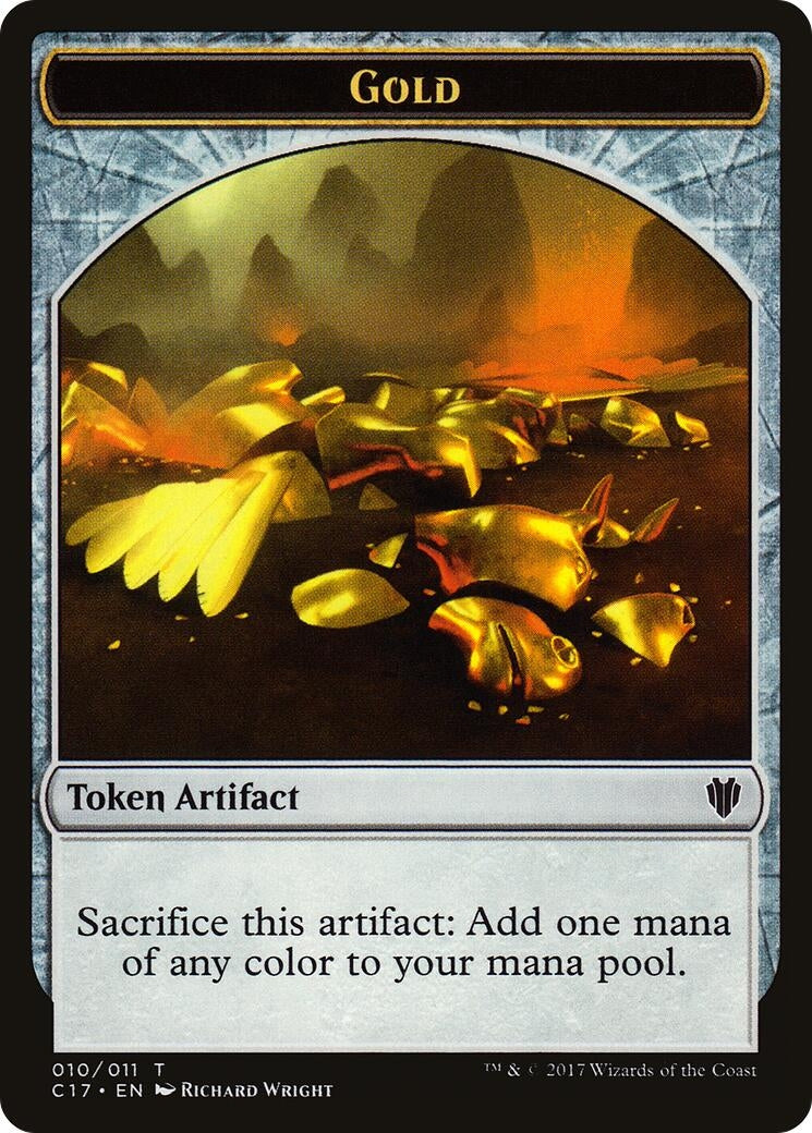 Gold Cat Dragon Double Sided Token (10 // 9) [C17]
