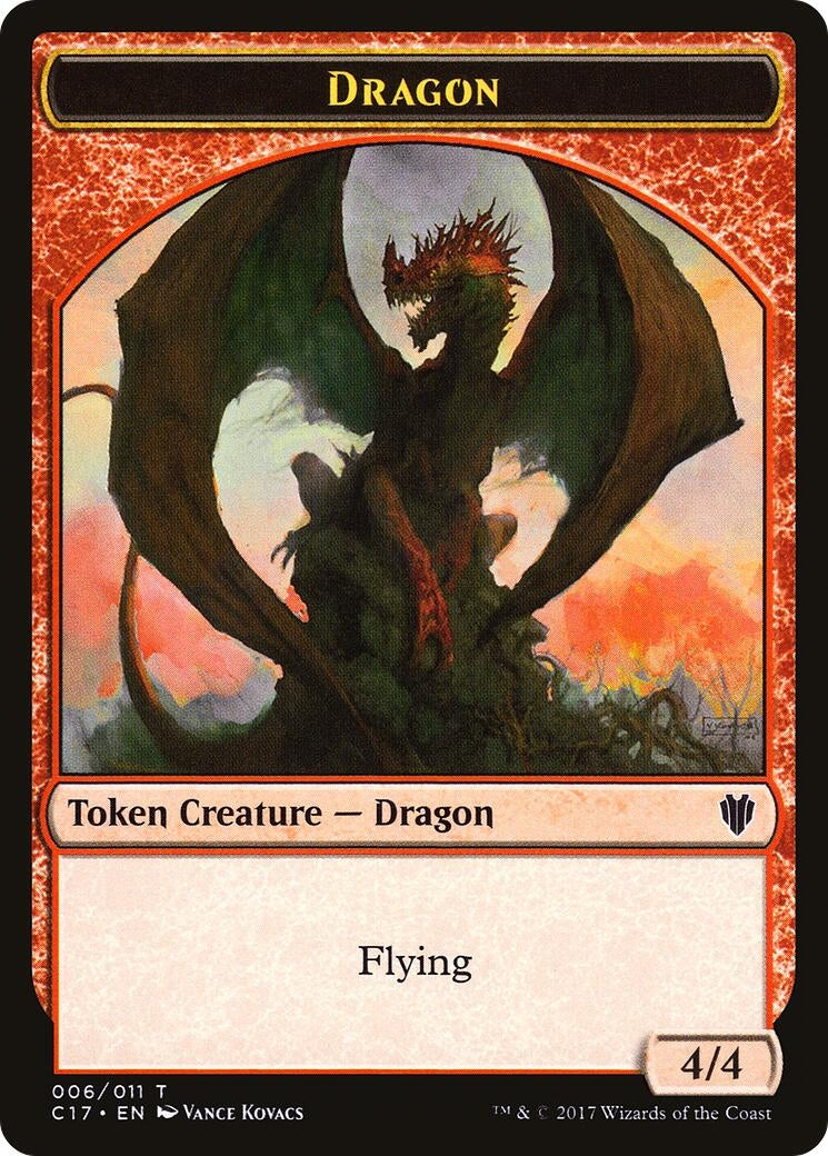 Dragon 006 Gold Double Sided Token (6 // 10) [C17]