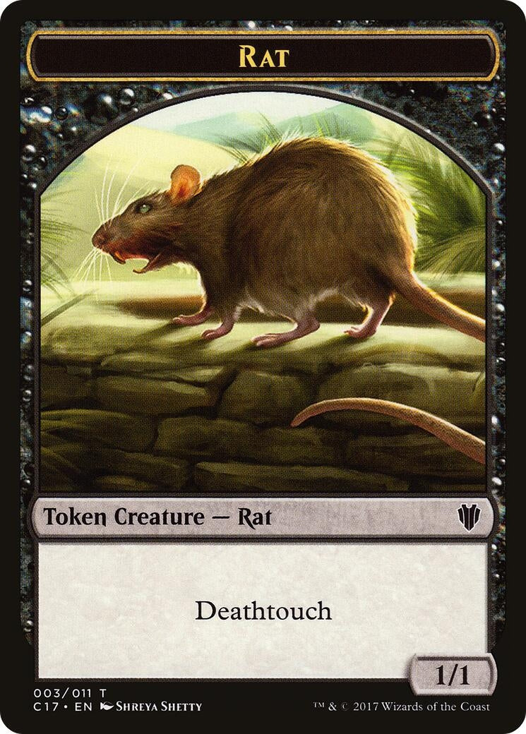 Rat Cat Double sided Token (3 // 1) [C17]