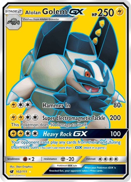 Alolan Golem GX Full Art (102/111) [SM04]