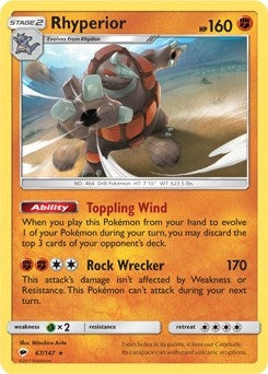 Rhyperior 67 147 SM Burning Shadows (067/147) [PR]
