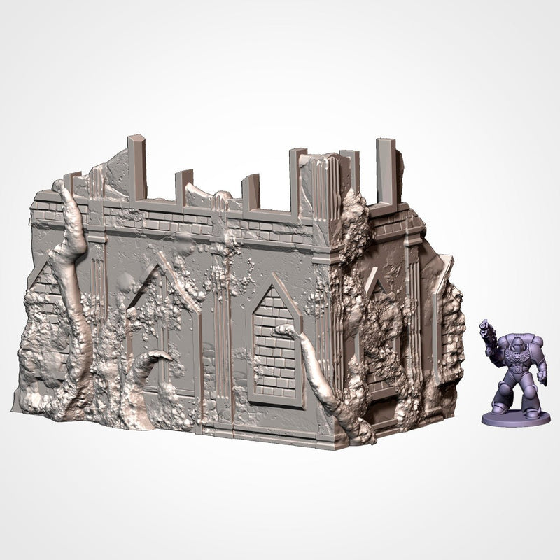 Infected Ruins GW 10th 3D printed terrain view 14