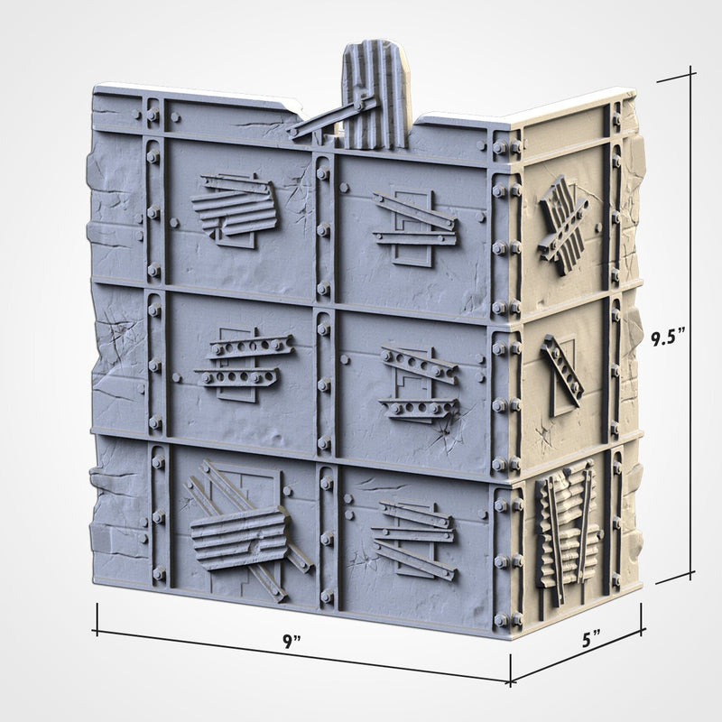 Post-Apocalyptic Ruins WTC Set 01 3D printed terrain view 14