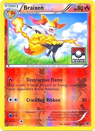 Braixen 12 124 Pokemon League (012/124) [PR]