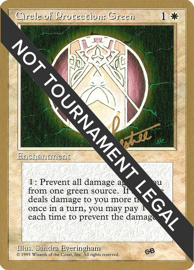 Circle of Protection: Green (Bertrand Lestree) (SB) (4ED) [Pro Tour Collector Set]