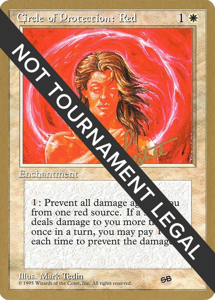 Circle of Protection: Red (Bertrand Lestree) (SB) (4ED) [Pro Tour Collector Set]