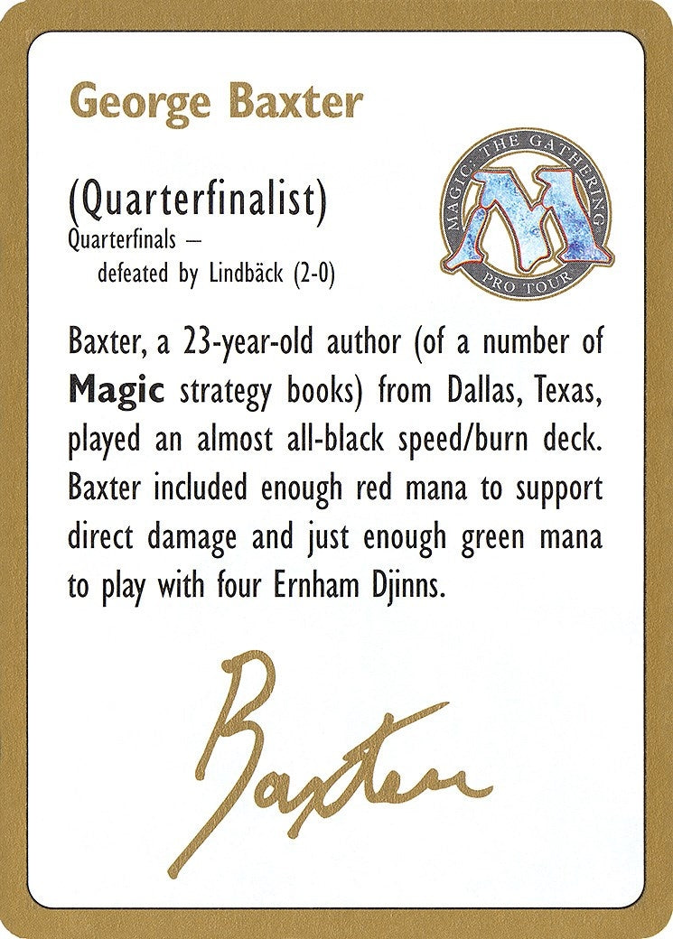 1996 George Baxter Biography Card [WCD]