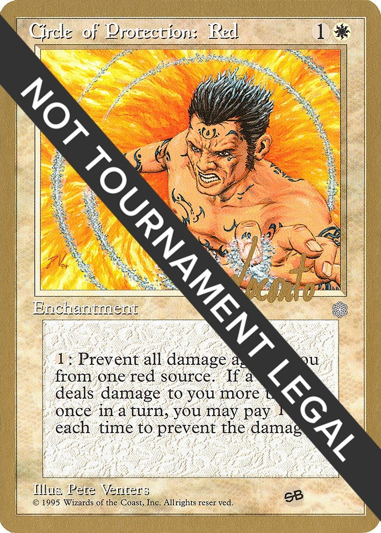 Circle of Protection: Red (Michael Loconto) (SB) (ICE) [Pro Tour Collector Set]