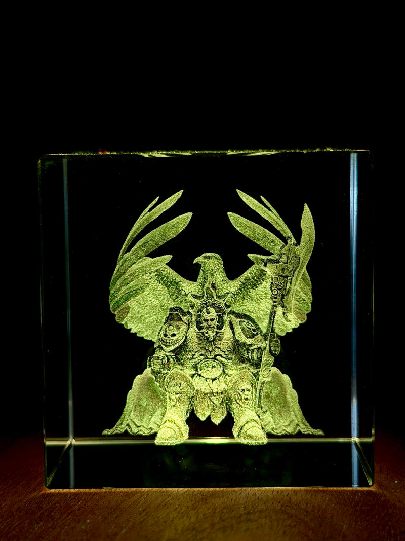 Emperor's Guardian 3D Crystal Engraving – Fantasy Laser Crystal Display