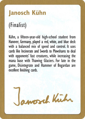 Image for 1997 Janosch Kuhn Biography Card