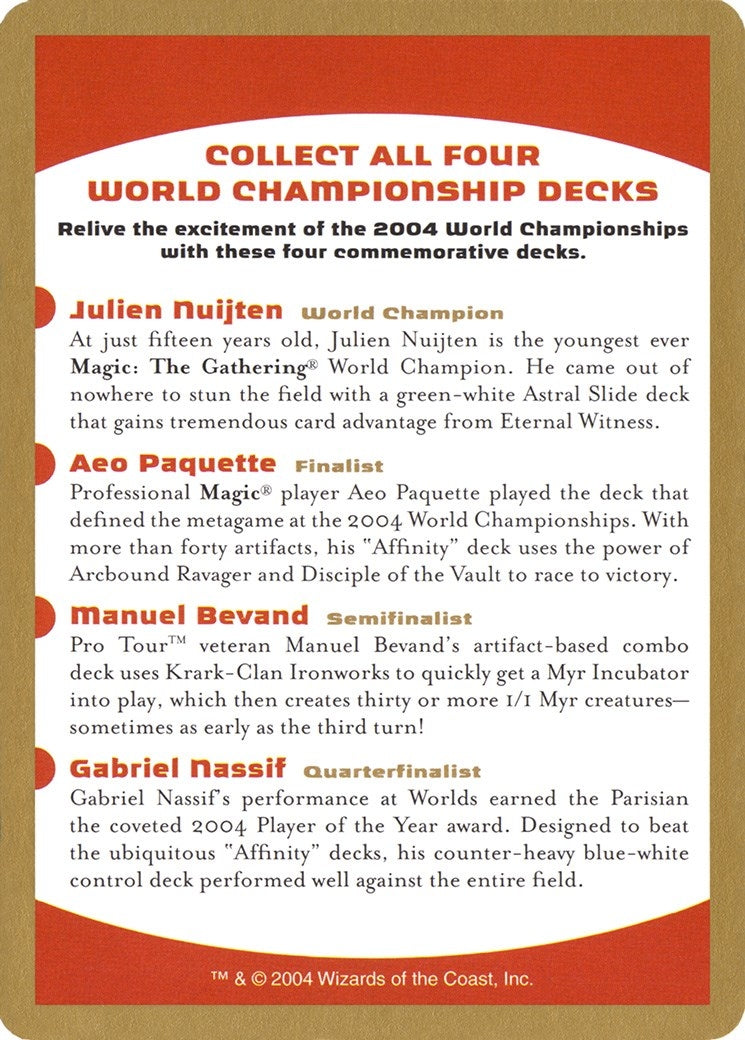2004 World Championship Advertisement Card () [WCD]
