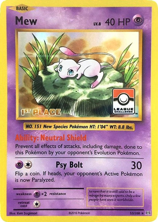 Mew 53 108 League Challenge 1st Place (053/108) [PR]