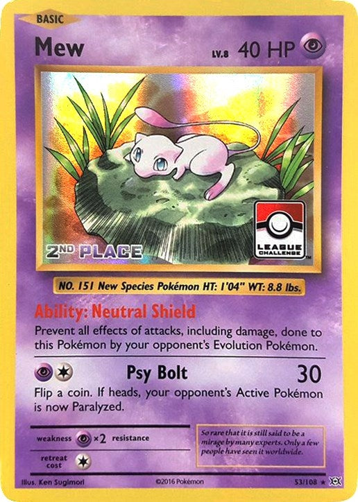 Mew 53 108 League Challenge 2nd Place (053/108) [PR]