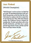 2000 Jon Finkel Biography Card [WCD]