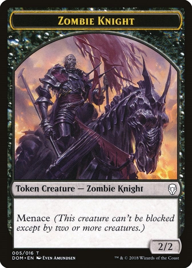 Zombie Knight Token (5) [DOM]