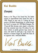 Image for 1999 Kai Budde Biography Card