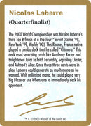 2000 Nicolas Labarre Biography Card [WCD]