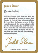 1999 Jakub Slemr Biography Card [WCD]