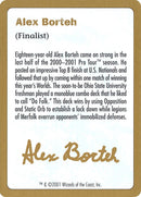 2001 Alex Borteh Biography Card [WCD]