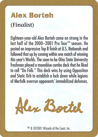 2001 Alex Borteh Biography Card [WCD]