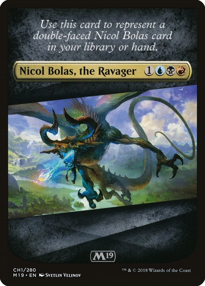 Checklist Card Core Set 2019 Nicol Bolas the Ravager [M19]