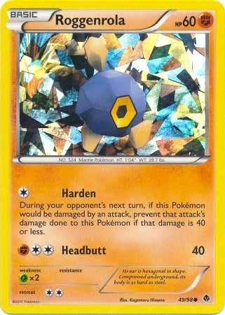 Roggenrola 49 98 Cracked Ice Holo (049/098) [BLE]